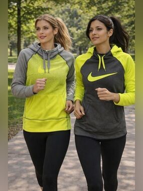 2 (TWO) Women’s NIKE Therma-Fit Pullover Running Walking Pro Warm Dri Fit Hoodie